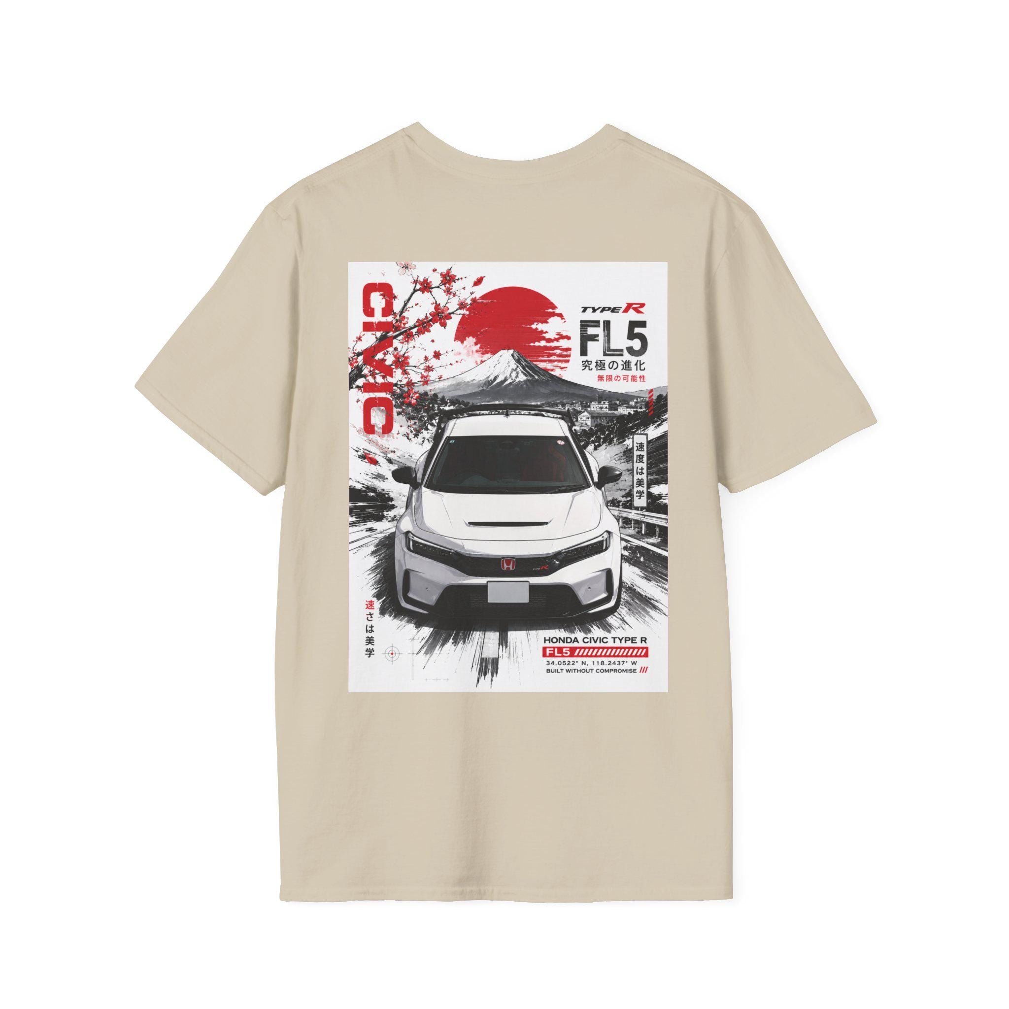 FL5 Type R Racing Logo T-Shirt | Japanese Characters, Minimal Car Graphic